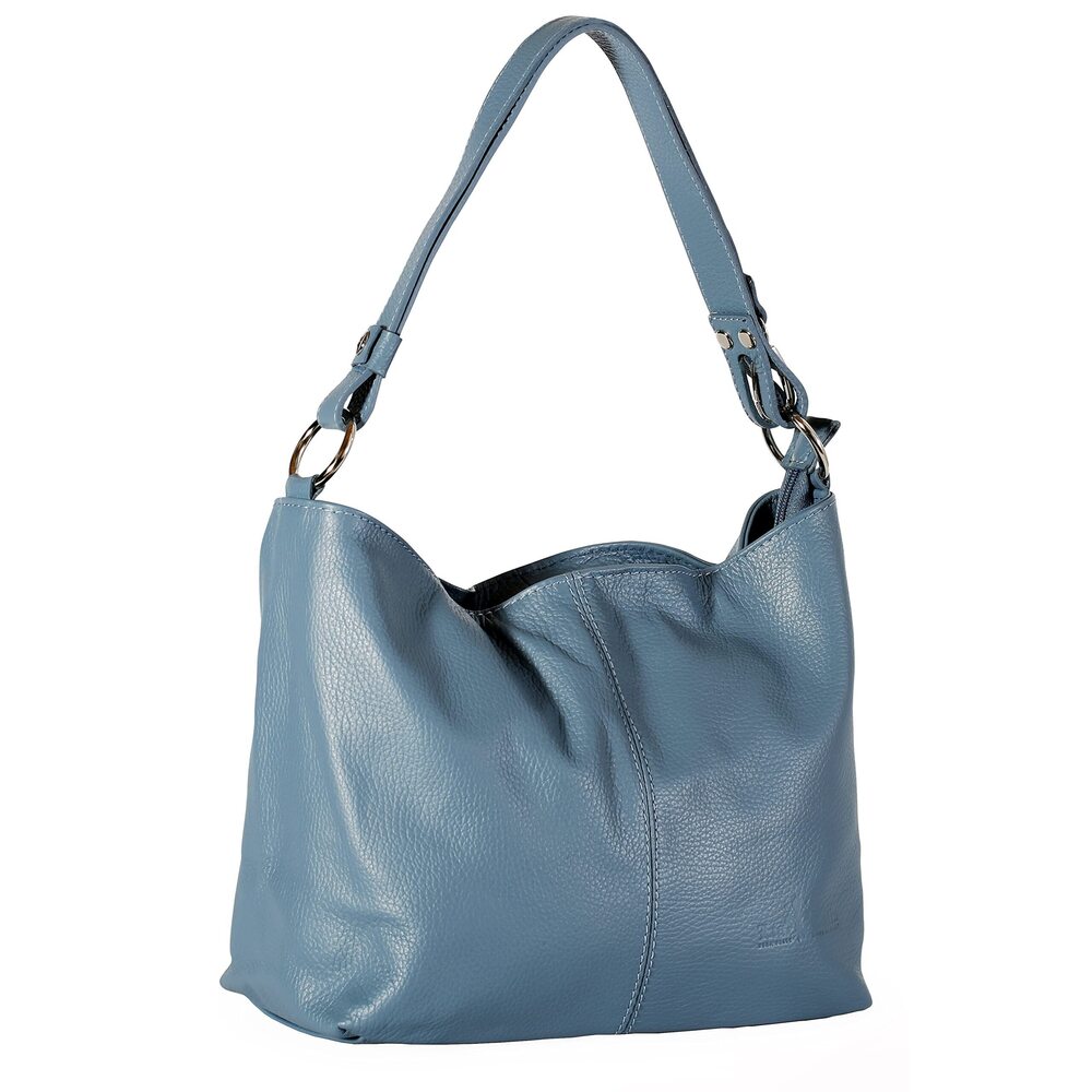 6877 Genuine Italian Leather Hobo Shoulder Bag - Medium Size Handbag